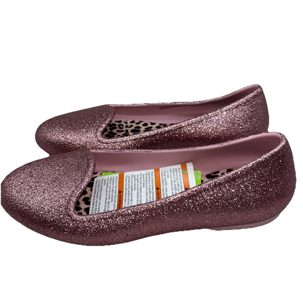NWT Crocs Eve Pink Sparkle Flats, Size J3 (Youth/Juniors 3)